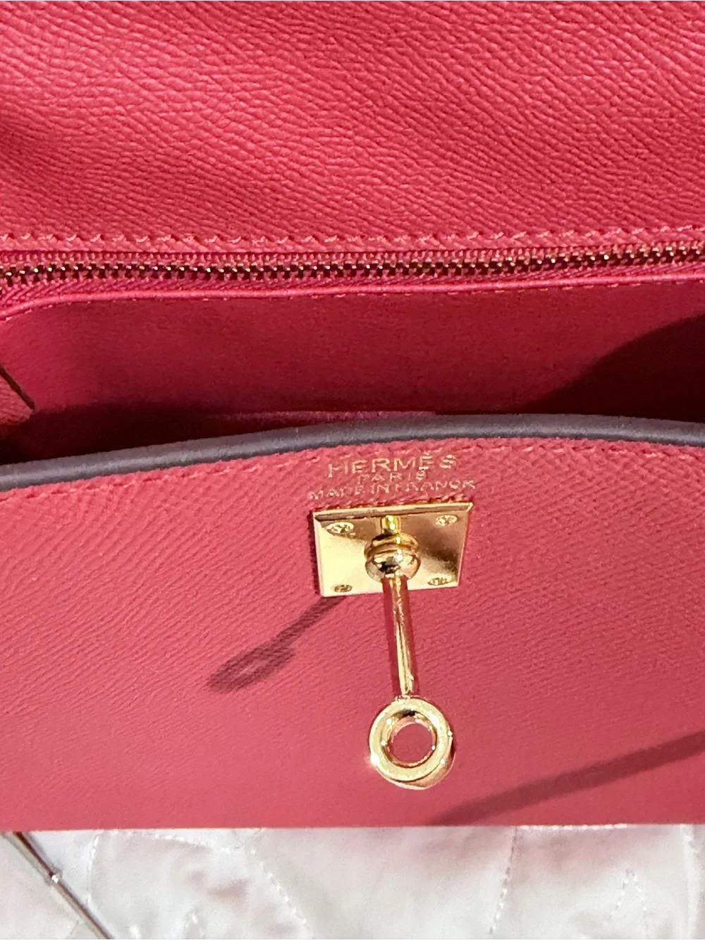 Red fashion  Top-Handle Leather Satchel with Gold Hardware